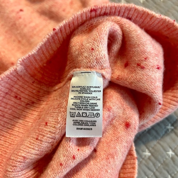 LOFT Women’s Pink Speckled Crew Neck Sweater Size XL - Picture 4 of 4